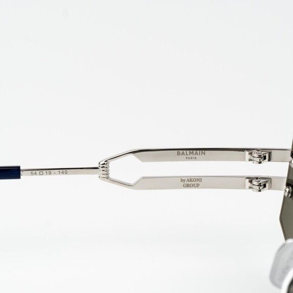 Balmain Women Sunglasses Titanium Silver Blue Mirror Geometric FIXE BPS-123E-54 - Picture 12 of 13